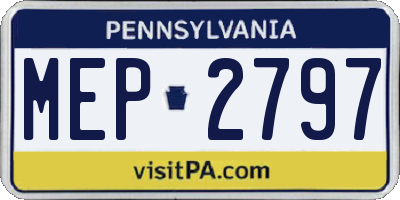 PA license plate MEP2797