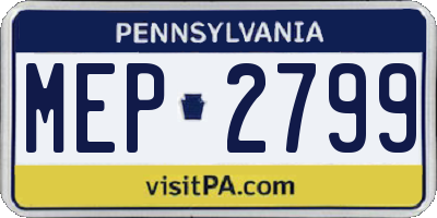 PA license plate MEP2799