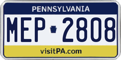PA license plate MEP2808