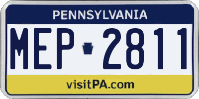 PA license plate MEP2811