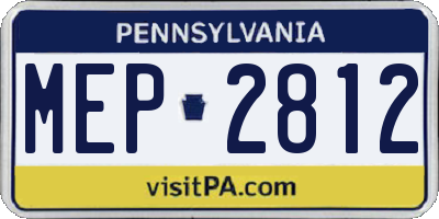 PA license plate MEP2812