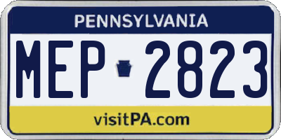 PA license plate MEP2823