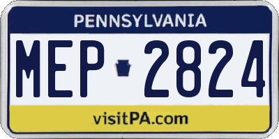 PA license plate MEP2824
