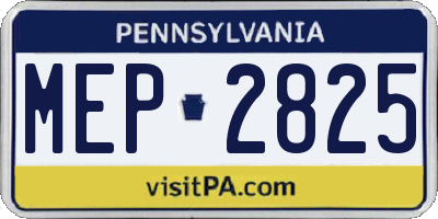 PA license plate MEP2825