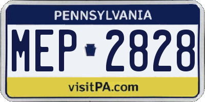 PA license plate MEP2828