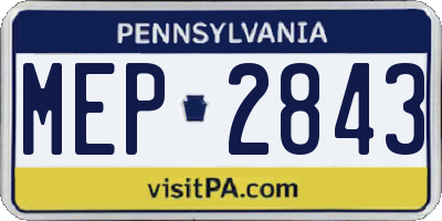 PA license plate MEP2843