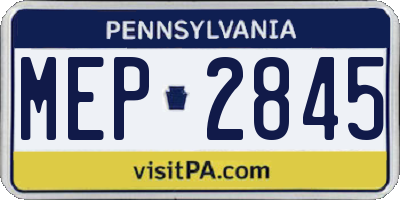 PA license plate MEP2845