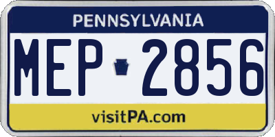 PA license plate MEP2856