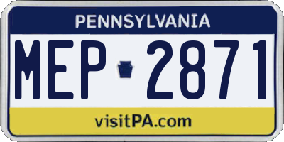 PA license plate MEP2871