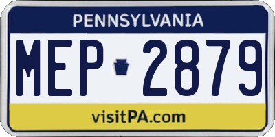 PA license plate MEP2879