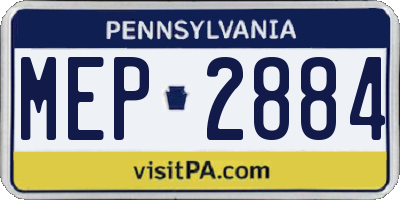 PA license plate MEP2884