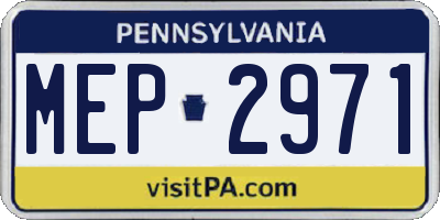 PA license plate MEP2971