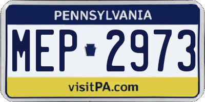 PA license plate MEP2973