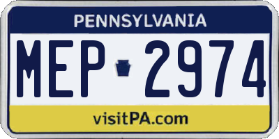 PA license plate MEP2974