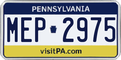 PA license plate MEP2975