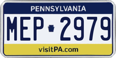PA license plate MEP2979
