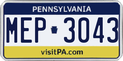 PA license plate MEP3043