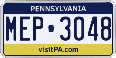 PA license plate MEP3048