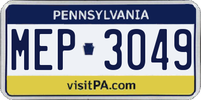 PA license plate MEP3049
