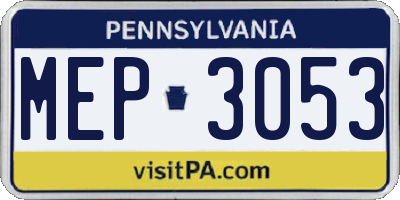 PA license plate MEP3053