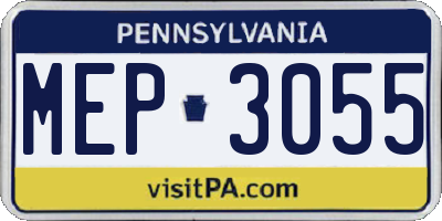PA license plate MEP3055