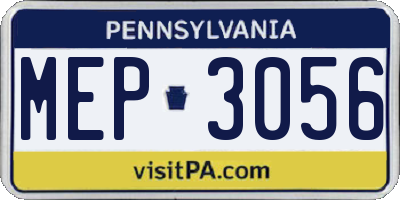 PA license plate MEP3056