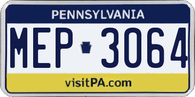 PA license plate MEP3064