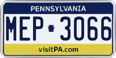 PA license plate MEP3066
