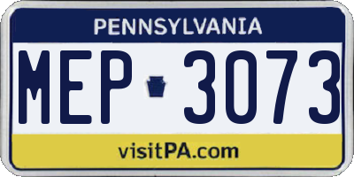 PA license plate MEP3073