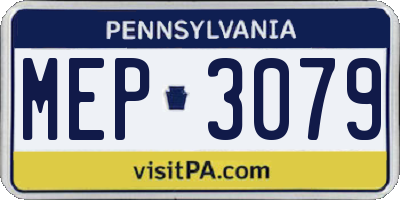 PA license plate MEP3079