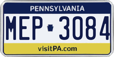 PA license plate MEP3084