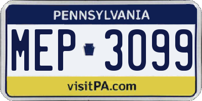 PA license plate MEP3099