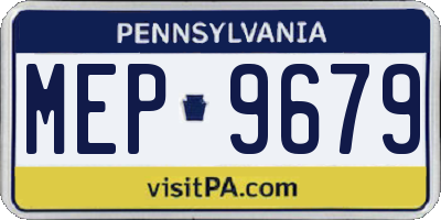 PA license plate MEP9679