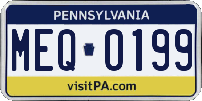 PA license plate MEQ0199