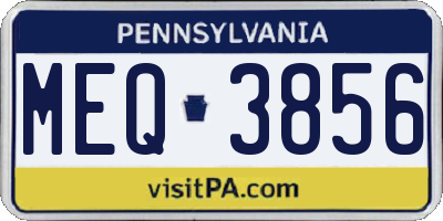 PA license plate MEQ3856