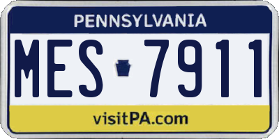 PA license plate MES7911