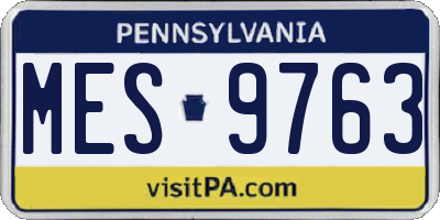 PA license plate MES9763