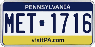 PA license plate MET1716