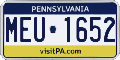 PA license plate MEU1652