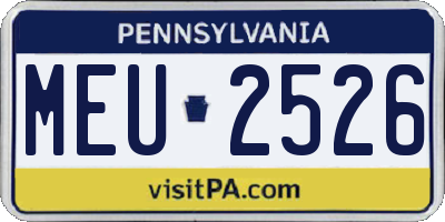 PA license plate MEU2526