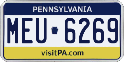 PA license plate MEU6269