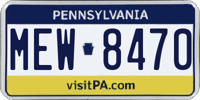 PA license plate MEW8470
