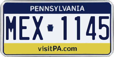 PA license plate MEX1145