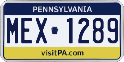 PA license plate MEX1289