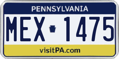PA license plate MEX1475