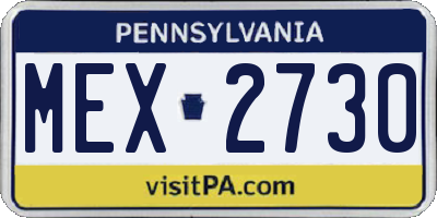 PA license plate MEX2730