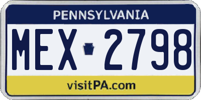 PA license plate MEX2798
