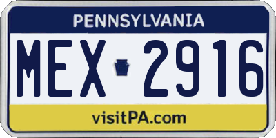 PA license plate MEX2916