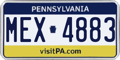 PA license plate MEX4883