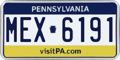 PA license plate MEX6191